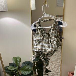 green plaid halter top